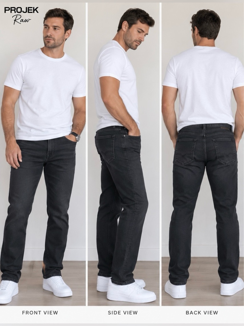 PROJEK Raw Black Straight Men’s Jeans
